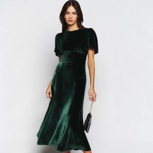 *BRAND NEW* Green Velvet festive vintage style dress from Reformation SIZE 8